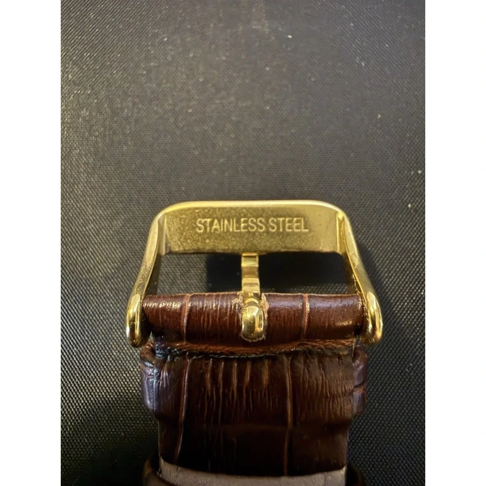 Lucien Piccard Sevilla Men's Watch Automatic Skeleton Gold Tone Leather Band